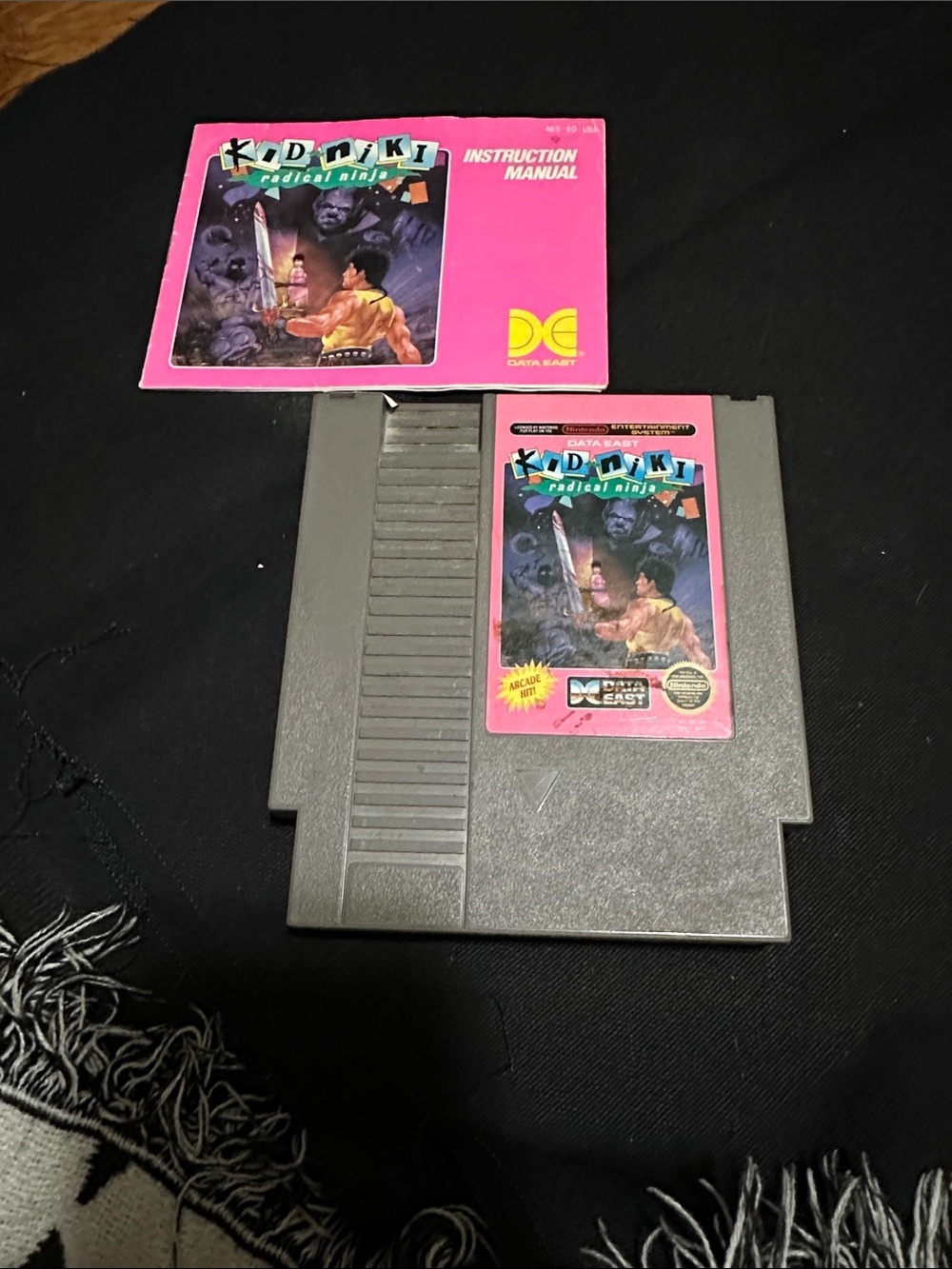 Nintendo Kid Niki Radical Ninja NES Cartridge - Pink Label with instructions
